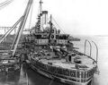 Броненосец USS Mississippi во время строительства на верфи в Филадельфии, Пенсильвания, 1907 год