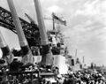 Церемония ввода в строй линкора USS Missouri. Верфь Нью-Йорка, 11 июня 1944 г.