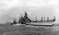 Буксиры пытаются столкнуть USS Missouri с мели. Вирджиния, 17 января 1950 г.
