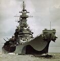 Линкор USS Missouri в испытательном плавании, конец августа 1944 г.