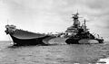 Линкор USS Missouri в камуфляже MS.32/22D, 26 октября 1944 г.