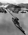 Линкор USS Missouri в Панамском канале, 13 октября 1945 г.