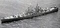 USS Montpelier проводит учения для башен главного калибра №2 и №4 (1943 год).