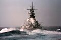 Линкор USS New Jersey на ходовых испытаниях. Калифорния , 25 сентября 1982 г.