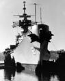 Линкор USS New Jersey в доке. Бремертон, октябрь 1969 г.