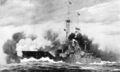 Линкор USS New York ведет огонь. Рисунок Burnell Poole, 1914 г.
