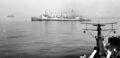 Легкий крейсер USS Omaha. Юж.Франция, август 1944 г. Гидросамолет на катапульте крейсера USS Philadelphia.