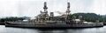 Линкор USS Pennsylvania в Панамском канале, 1930-е гг. Колоризированное фото
