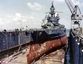 Линкор USS Pennsylvania в плавучем доке. Тихий океан, 1944 г.