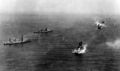 Ньй-Йорк, 31 мая 1934 г. Слева направо: крейсера USS Louisville, USS Indianapolis (с президентом Ф.Д.Рузвельтом), линкор USS Pennsylvania, авианосцы USS Lexington, USS Saratoga.