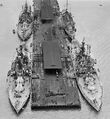 Линкоры USS Nevada (слева внизу), USS Oklahoma и USS Pennsylvania, броненосный крейсер USS Seattle. Мельбурн, 1925 г.
