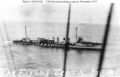 USS Rowan DD-64 сопровождает конвой. Камуфляжная схема «The Flying Zebra»