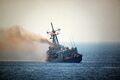 USS Stark после попадания ракеты
