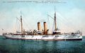 Открытка с изображением правого борта крейсера "Такома", 1910г.