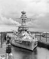 Линкор USS Texas в Панамском канале, 21 июня 1937 г.