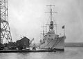 Легкий крейсер USS Trenton на верфи ВМС в Вашингтоне, 29 сентября 1924 г..