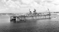 USS Wisconsin в плавучем доке USS AFDB-1. Гуам, 5 апреля 1952 г.