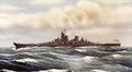 Линкор USS Wisconsin. Рисунок Y.V.Amadouri