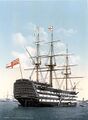 Флагман адмирала Нельсона HMS Victory в гавани Портсмута в 1900 году