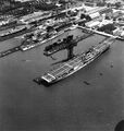 USS Yorktown в одном из портов компании Newport News Shipbuilding проходит подготовку к ходовым испытаниям